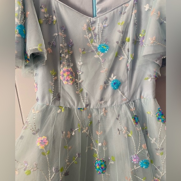 JessaKae Light Blue Floral Midi Dress - Picture 8 of 9